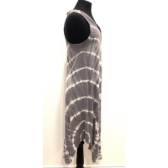 Z SUPPLY REVERIE SPIRAL Grey Charcoal Tie Dye Midi Dress S - Picture 4 of 13